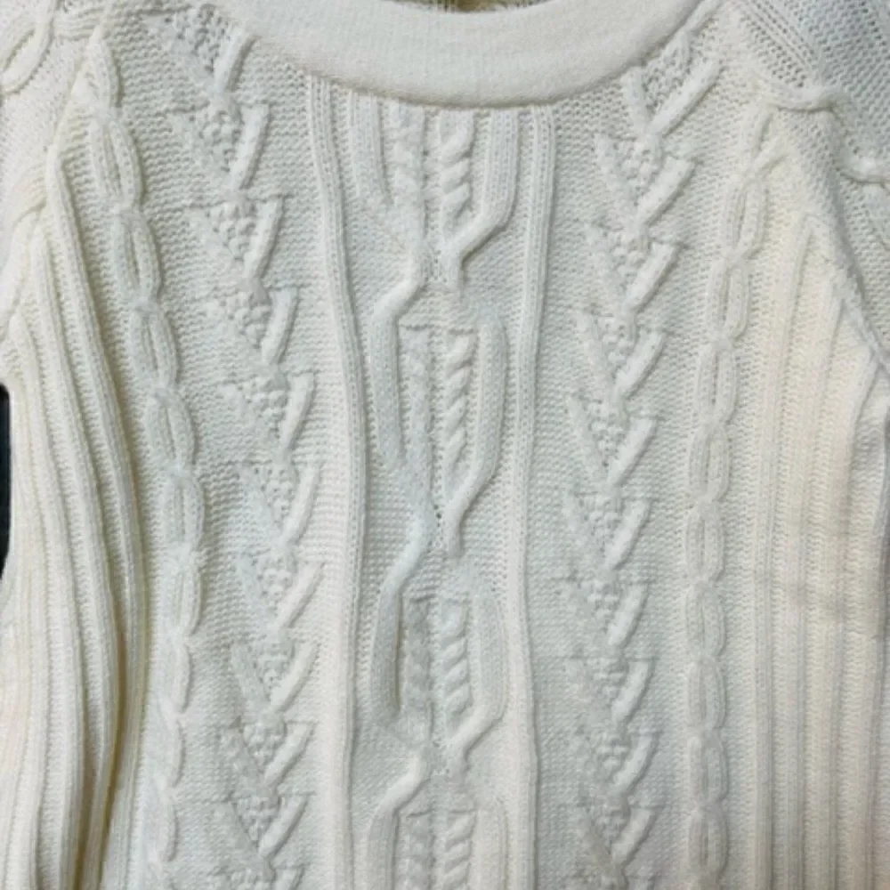 Coldwater Creek white cable knit sweater Size XS 4 Excellent Condition